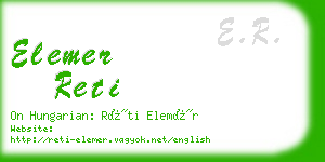 elemer reti business card